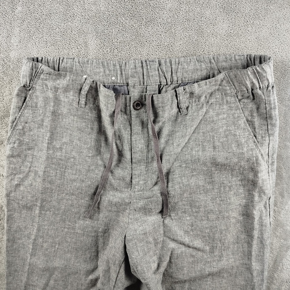NWOT UNIQLO Chino Pants Men's XL Gray Linen Blend Chambray Flat Front - Picture 4 of 10